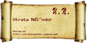 Utrata Nándor névjegykártya